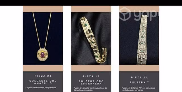 Joyas preciosas( diamantes, rubíes, oro, etc)