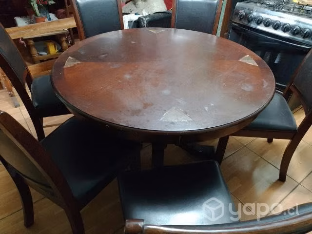Comedor redondo impecable con 6 sillas