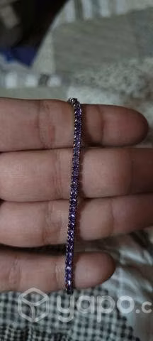 Pulsera de plata 925 con circones morados