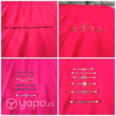 piezas de piercings, pinzas y más