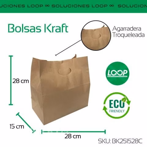 Bolsa Kraft 28x28x15 riñonera