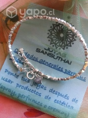 Pulsera plata de ley sterling 925 mostacilla - Imagen 2