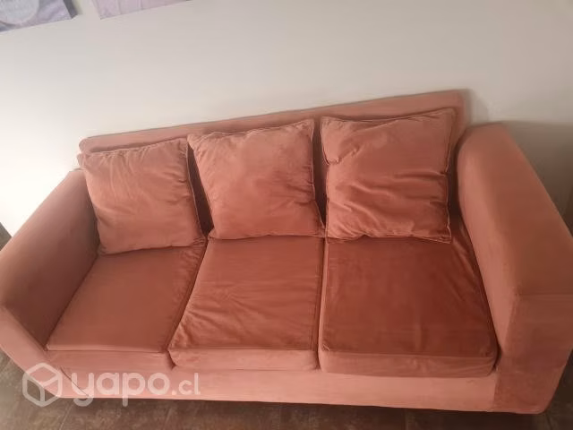 Sillón 3 cuerpos rosa