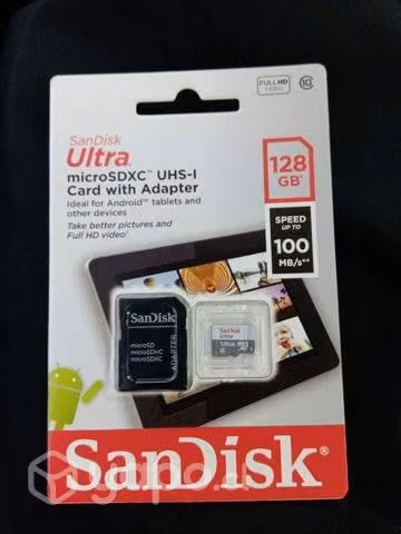 Excelente memoria sandisk ultra 128GB clase 10