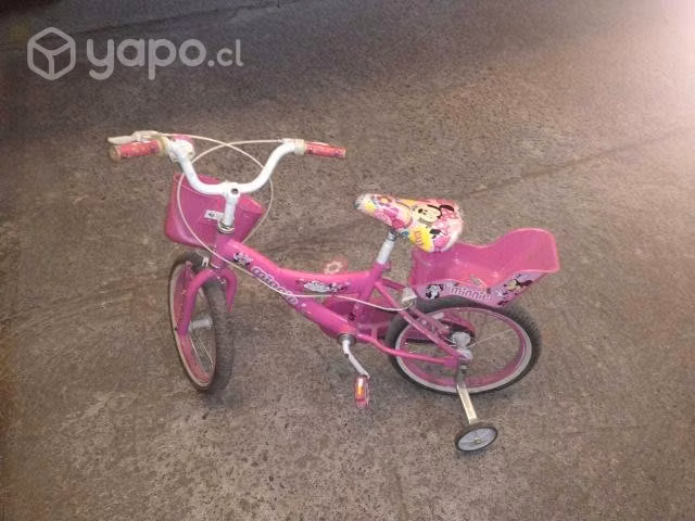 bicicleta niña minnie con casco