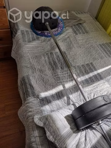 Barra pre olímpica más 4 discos de 5 kg