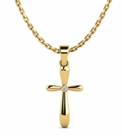 Cruz de oro puro amarillo en 18 kilates