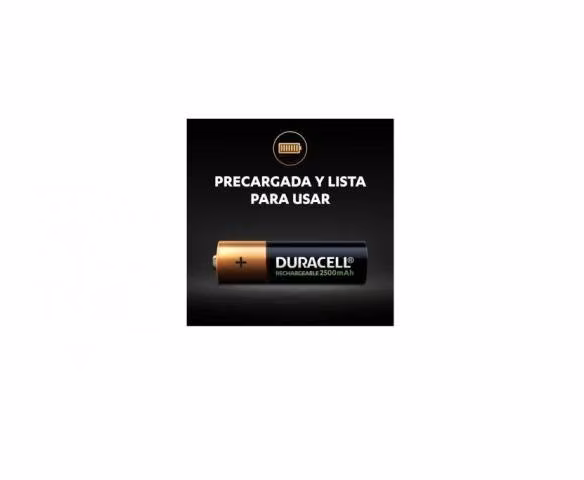 Pila Recargable AA x2 Duracell 2500mah 1.2V - Imagen 3