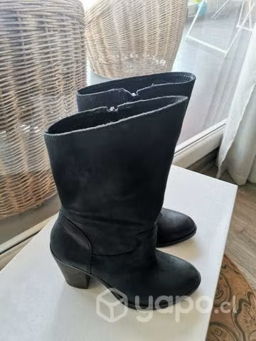 Botines Cuero Negro Lucky Brand