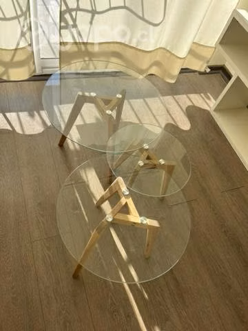 3 mesas de centro vidrio