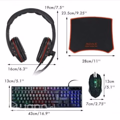 Set gamer RGB 4 PIECE SET AOAS - Imagen 3