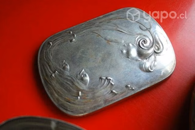 WMF Artnouveau juego tocador bronce plateado crist - Imagen 2