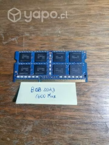 Memoria ddr3 notebook 8gb