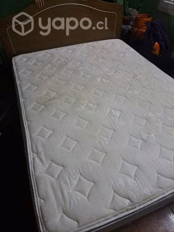 Cama 2 plazas (base,respaldo y colchon)