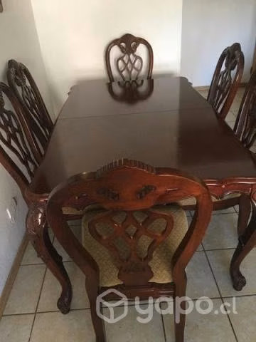 Comedor de roble y 6 sillas