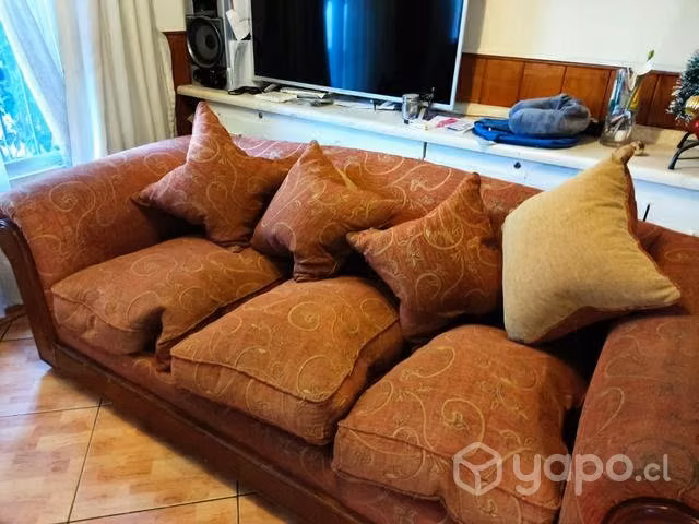 Sofá naranja estilo antiguo + 2 sitúales - Imagen 5