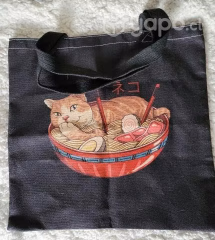 Bolso Gato Ramen Cosplay Neko Bolsa Negra