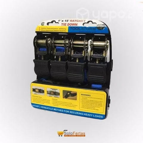 4 Eslingas Ratchet Tie Down - Imagen 2