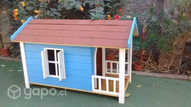 Casa Premium para mascota mediana color celeste