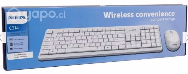 Combo teclado mouse inalambrico spt6314 blanco