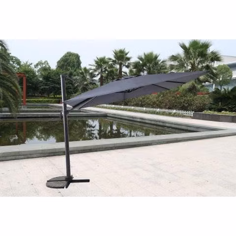 Quitasol +UV50 3 metros aluminio Crema, LED Solar