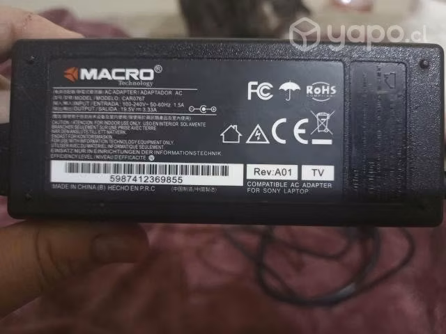 Cargador Notebook Sony Vaio - Imagen 2