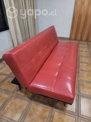 Futon Ecocuero rojo