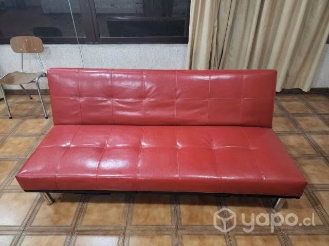 Futon Ecocuero rojo - Imagen 3