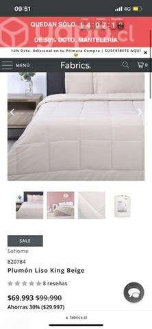 Plumón/ cobertor king sohome fabrics - Imagen 2