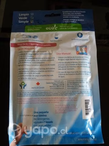 NUEVO Detergente ECOLOGICO en laminas. Rendidor