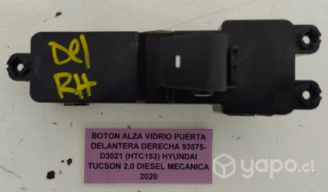 Botón Alza Vidrio Puerta Delantera Derecha 93575-D