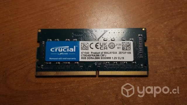 Memoria ram 8gb DDR4 para laptop