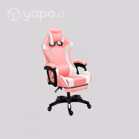 Silla exclusiva Gamer Rosado con Blanco con Apoya