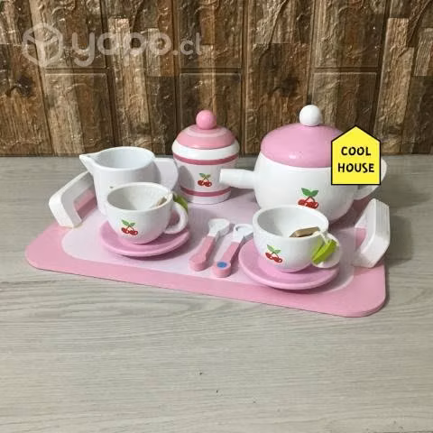 Set de juego de tetera de madera