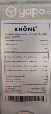 Aire Acondicionado 24000 btu/h Unidad exterior
