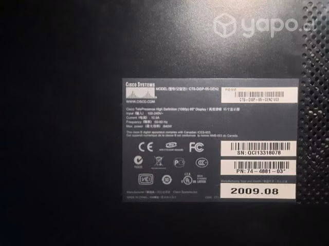 Monitor Cisco hd 65"