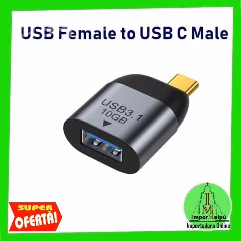 Adaptador Tipo C a USB 3.0 Resistente Metal Alumin