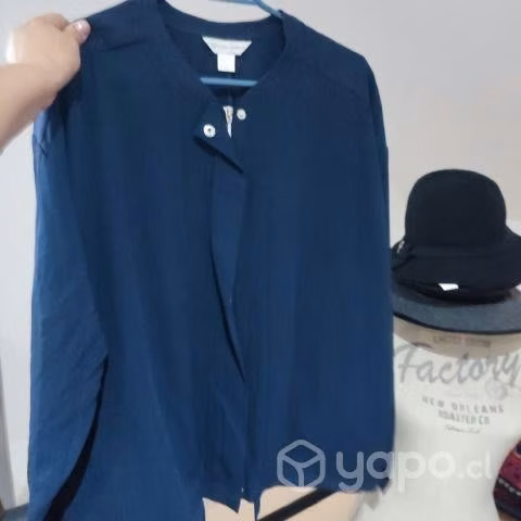 Chaqueta o blusa (tela de blusa) XL azul marino