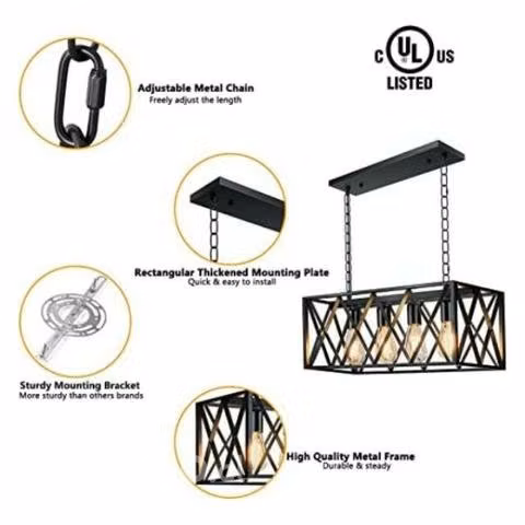 Lámpara Colgante Industrial Para Isla De Cocina