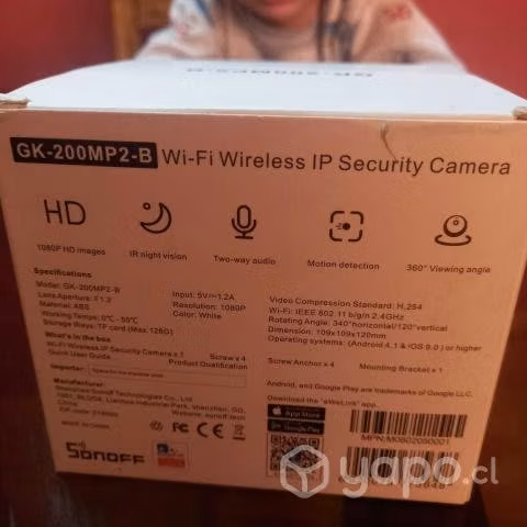 Sonoff Cámara Seguridad Wifi Ethernet GK-200MP2-B