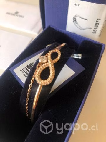 Pulsera Swarovski Infinity Dorado Rosa - Imagen 2