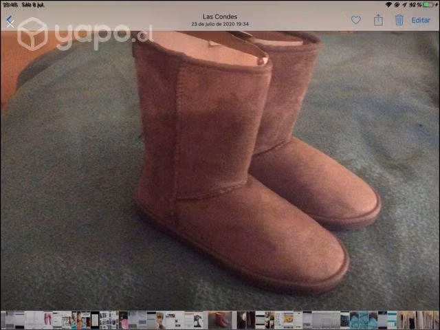 Botines de gamuza gris forrado piel n*35