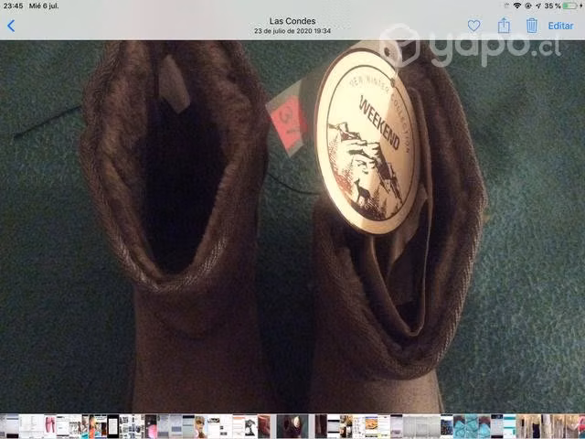 Botines de gamuza gris forrado piel n*35 - Imagen 3