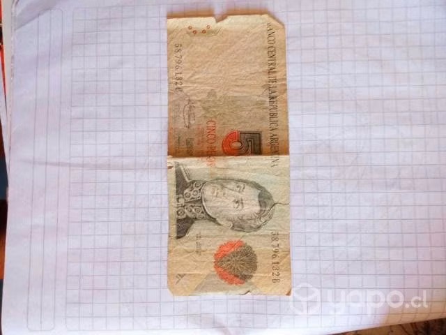 Billetes antiguos chilenos 500, 2000, 1 escudo