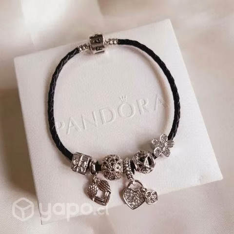 Pulsera Pandora + 6 Charms S925 - Imagen 3