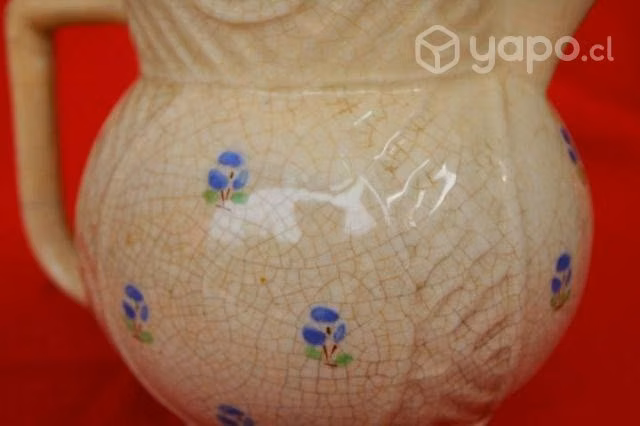 Jarro de Cerámica lota diseño artdeco crudo flores