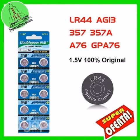 Pilas LR44 Pila de botón 1,5 V