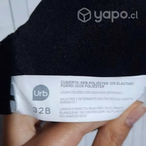 Sostén Negro Urb 32B Nuevo - Imagen 2