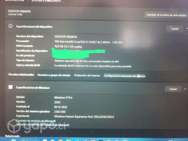 Notebook Dell latitudes 3420 - Imagen 3