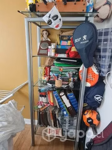Repisa de vidrio de metal